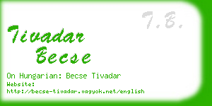 tivadar becse business card